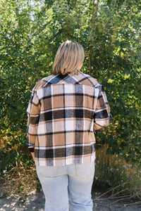 Sweet Generis Crystal Shacket in brown - women's jacket - view 7