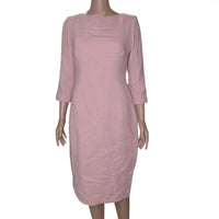 Lela Rose - Women's Wool Crepe Half Sleeve Midi Shift Dress