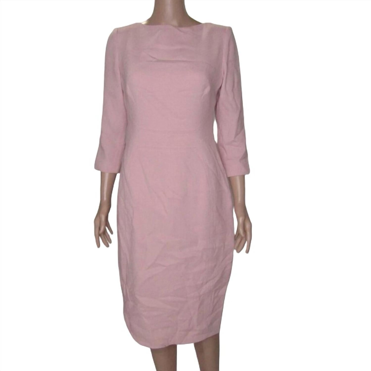 Lela Rose - Women's Wool Crepe Half Sleeve Midi Shift Dress