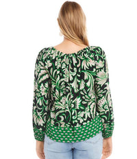 Karen Kane - Emerald Border Floral Print Blouse