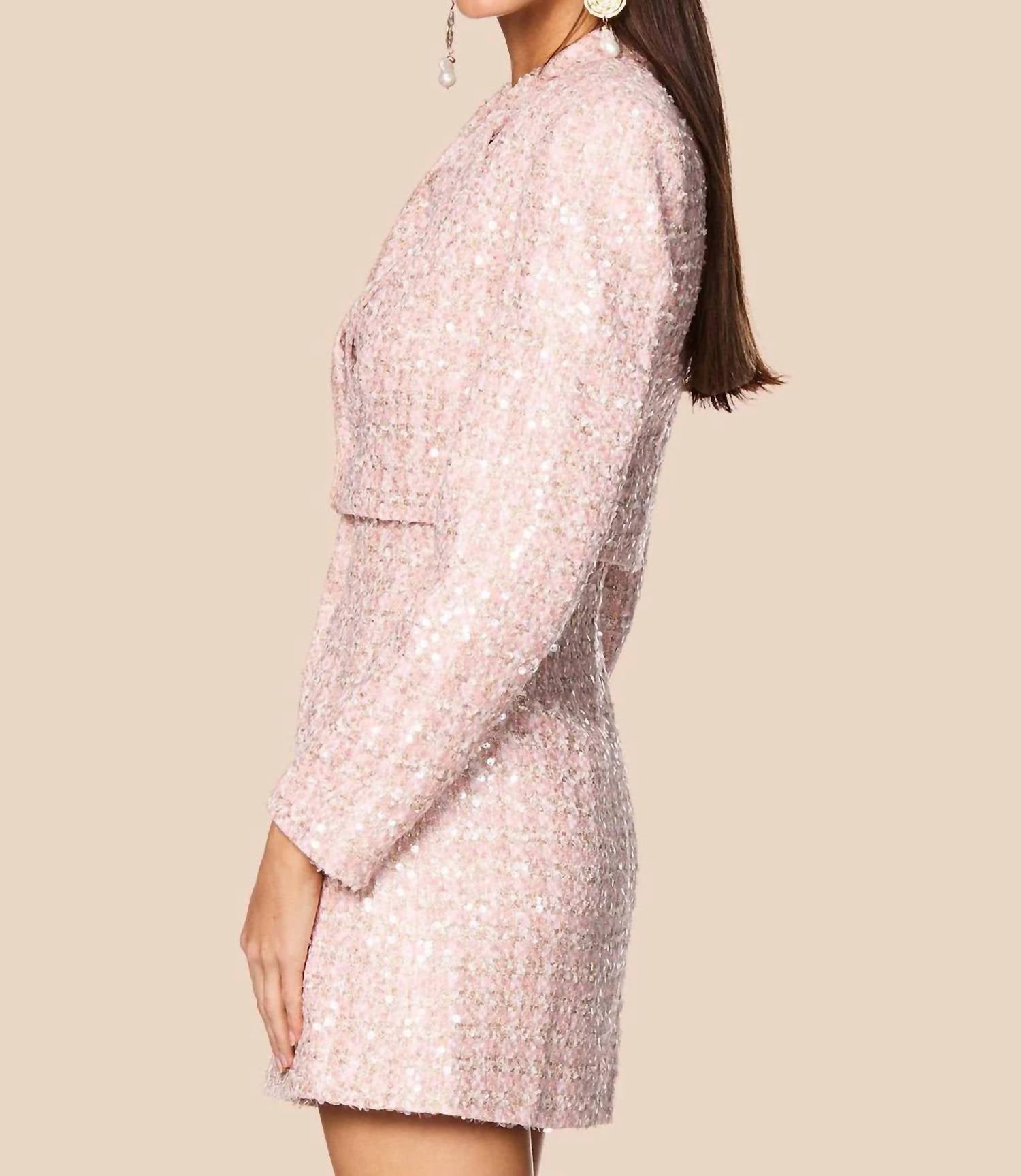 NOOKIE Tyler Mini Dress & Blazer Set in baby pink - women's dress - alternate view