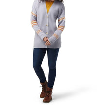 Smartwool Women's Cozy Lodge Merino Wool Boyfriend Cardigan in purple eclipse heather - women's cardigan - alternate view