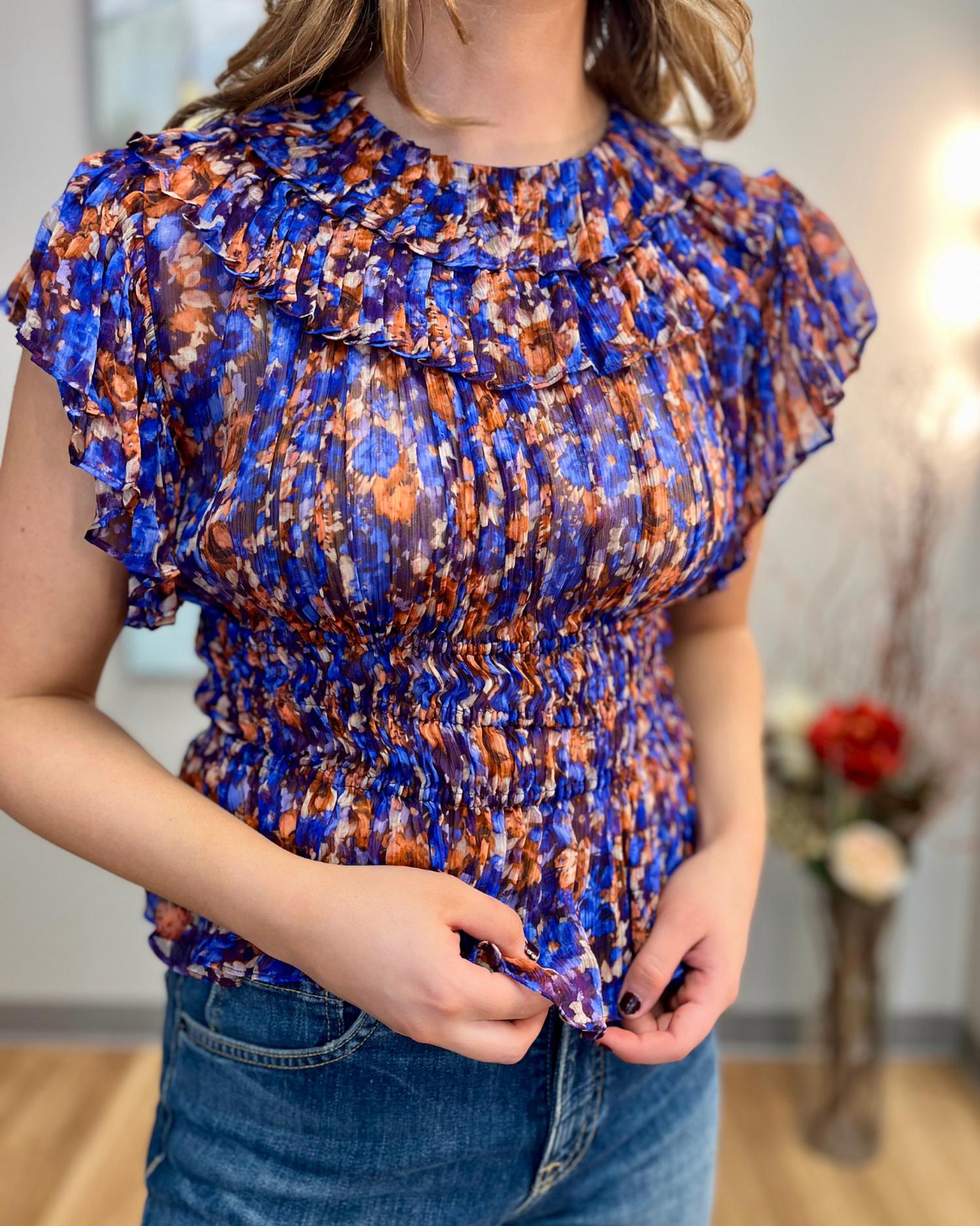 Ulla Johnson - Athene Short Sleeve Silk Top