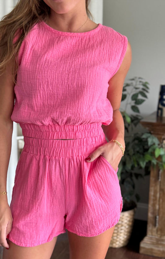 Bobi - Elastic Waist Pocket Beach Short