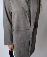 Hyfve - Single Button Faux Suede Blazer Coat