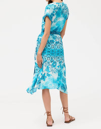 Johnny Was SILK TIE DRESS in vittoria scarf - women's dress - alternate view