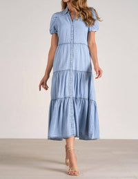 Elan - Cotton Short Sleeve Midi Dress