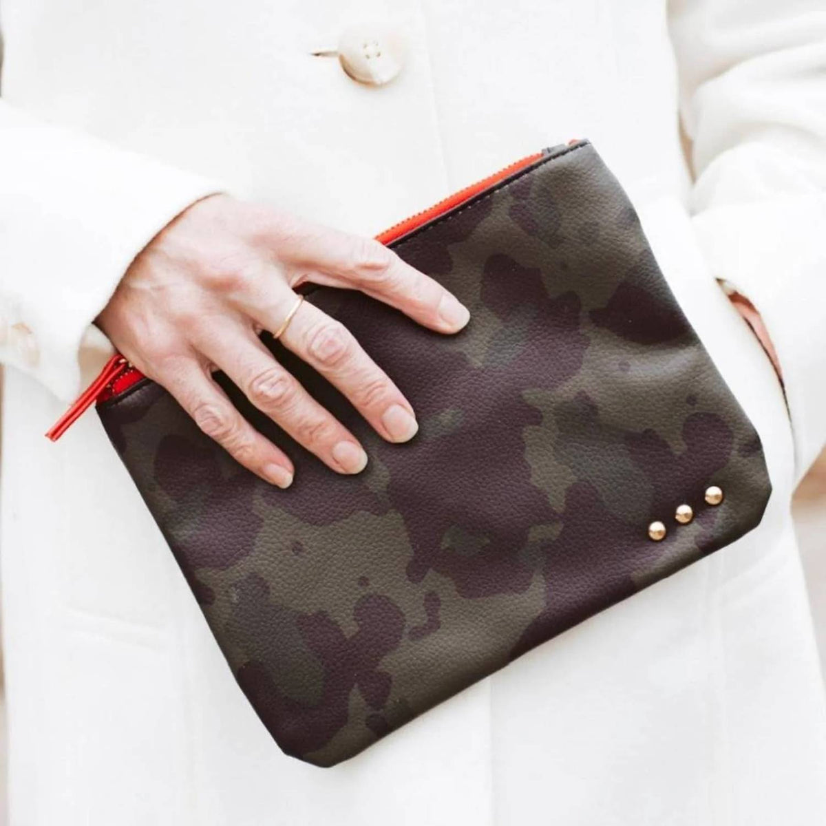 Pretty Simple - Camo Clutch With Zipper