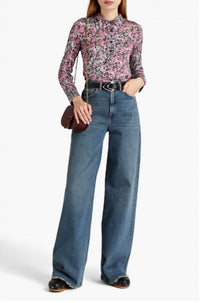 Isabel Marant - Floral-Print Jersey Polo Shirt