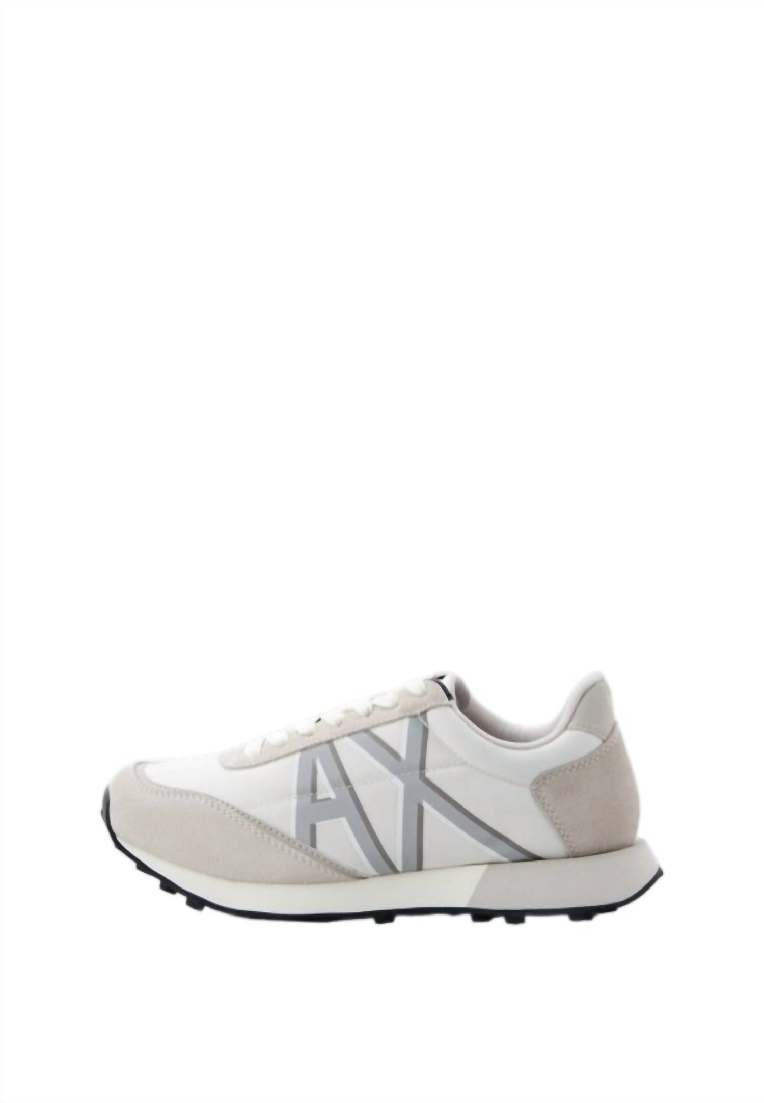 Armani Exchange Women's Low-top Trainer Sneakers in off white - women's sneaker