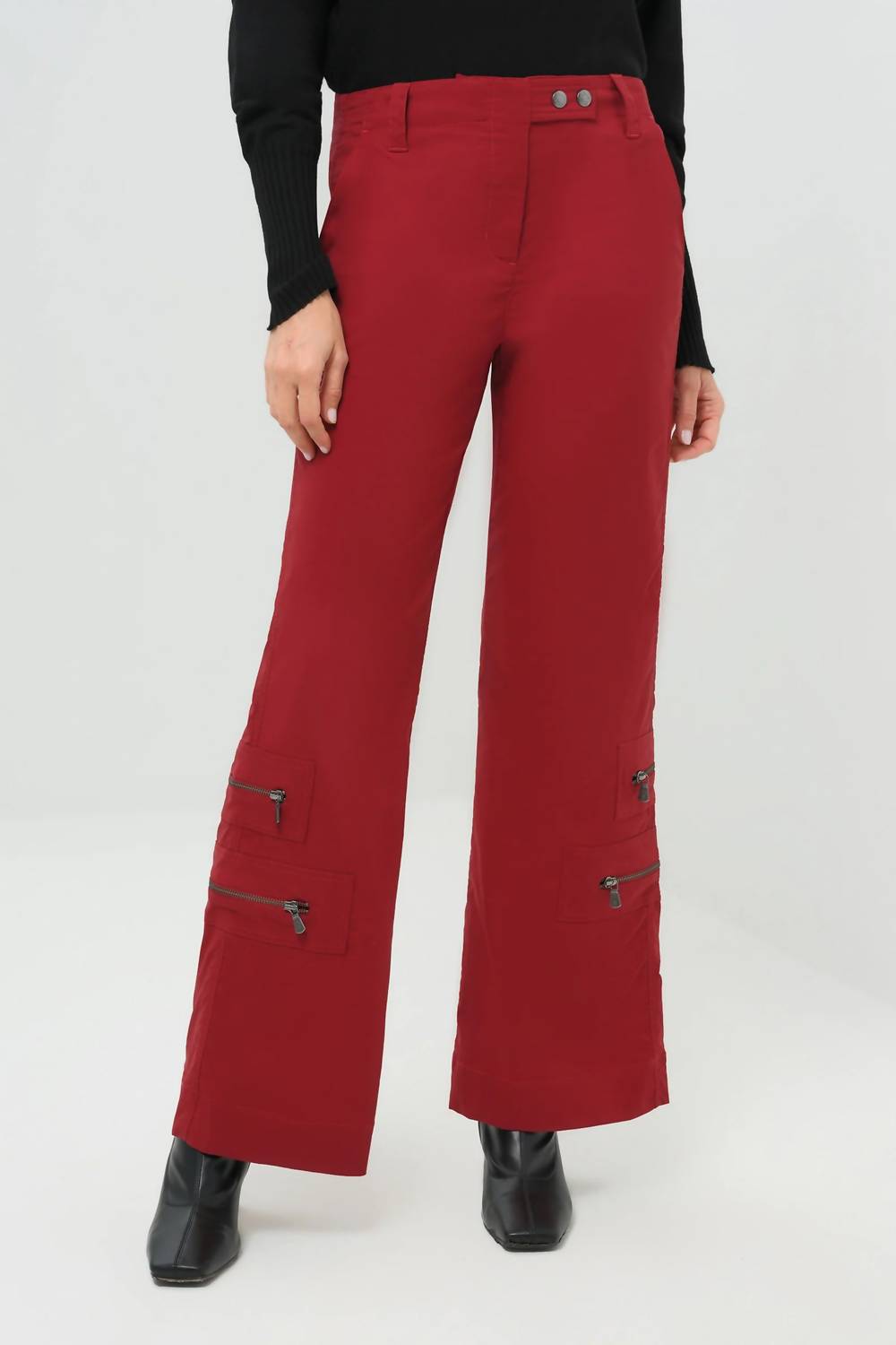 Anatomie Madonna Mid Weight Wide Leg Pant in crimson - women's pants