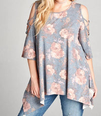 Oddi - Vintaged Washed Floral Swing Tunic