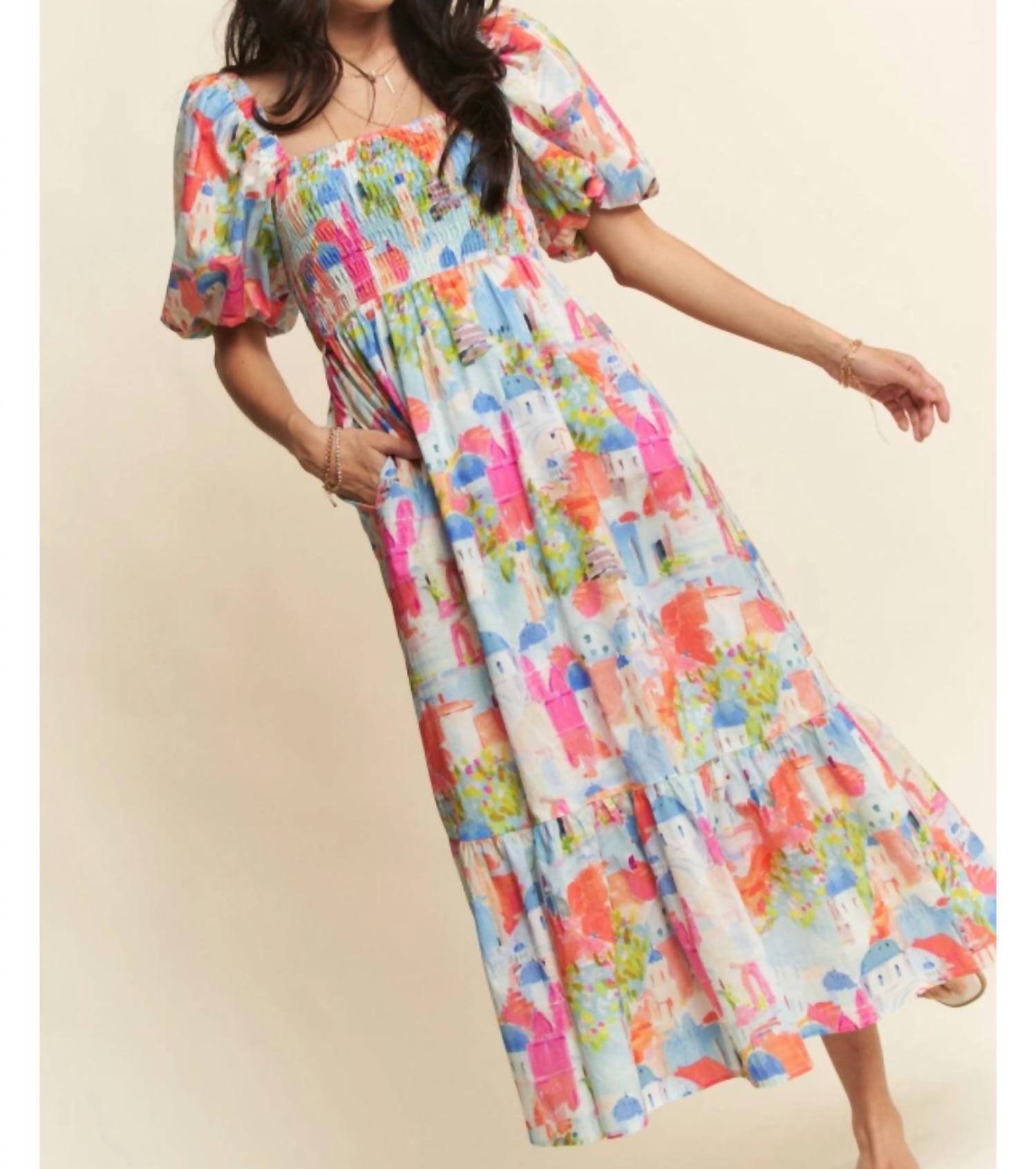 DAVI & DANI Uptown Night Out Maxi Dress in yellow cobalt - women's dress - view 6