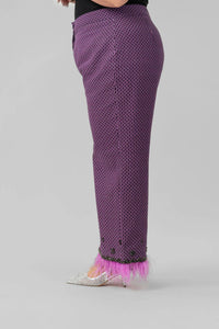 La Fuori - Roxana Cotton Jacquard Wide Leg Pants - Plus