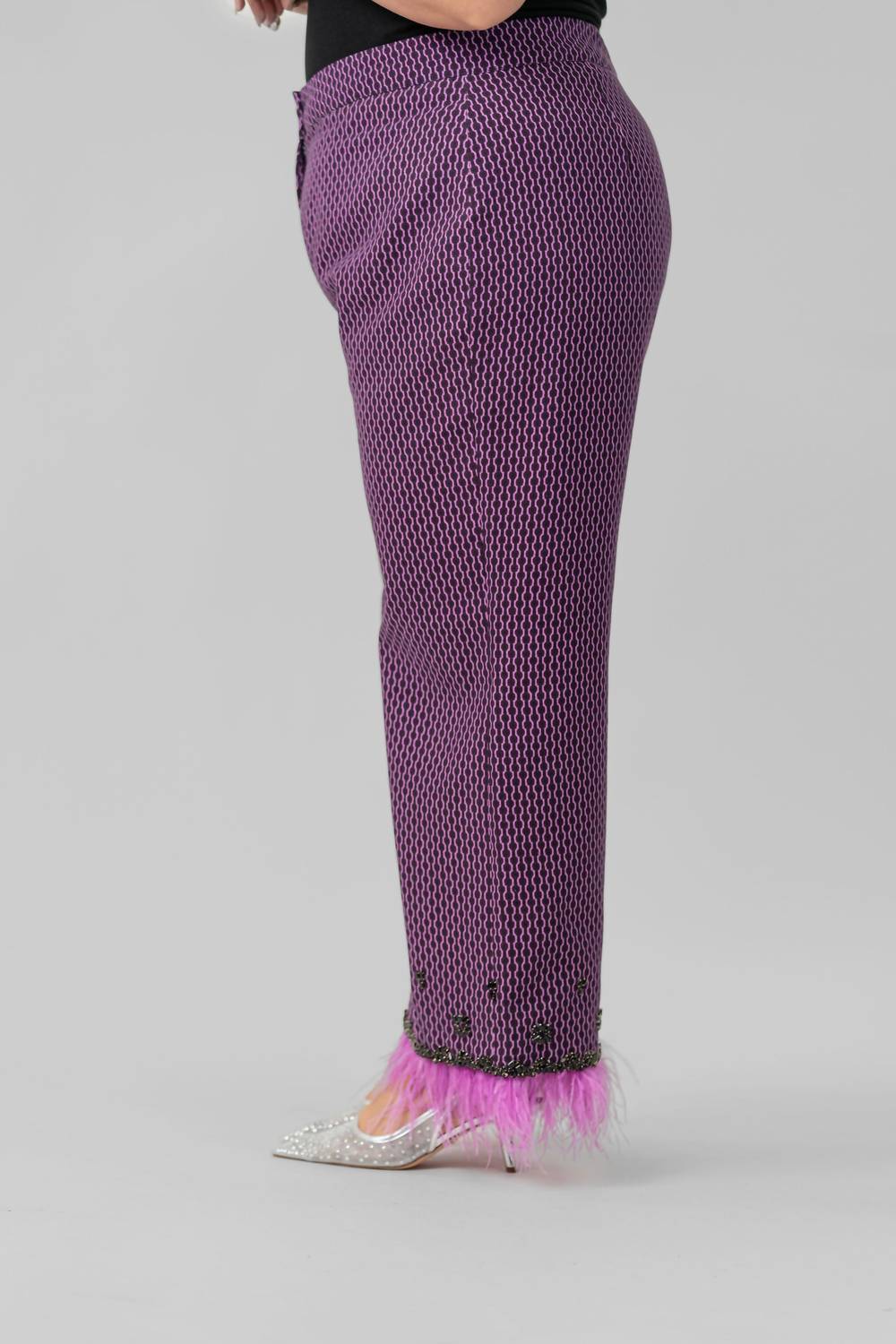 La Fuori - Roxana Cotton Jacquard Wide Leg Pants - Plus