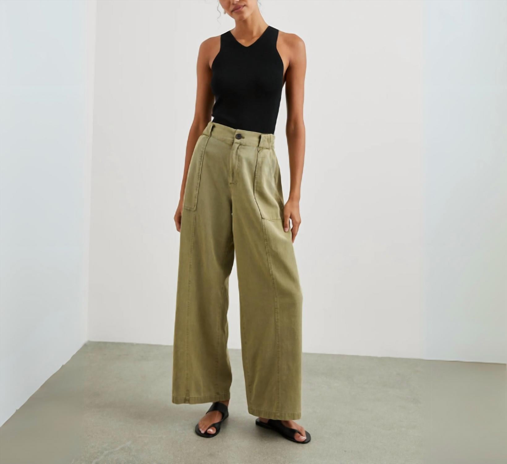 Rails Greer Wide Leg Pants in canteen - women's pants - alternate view