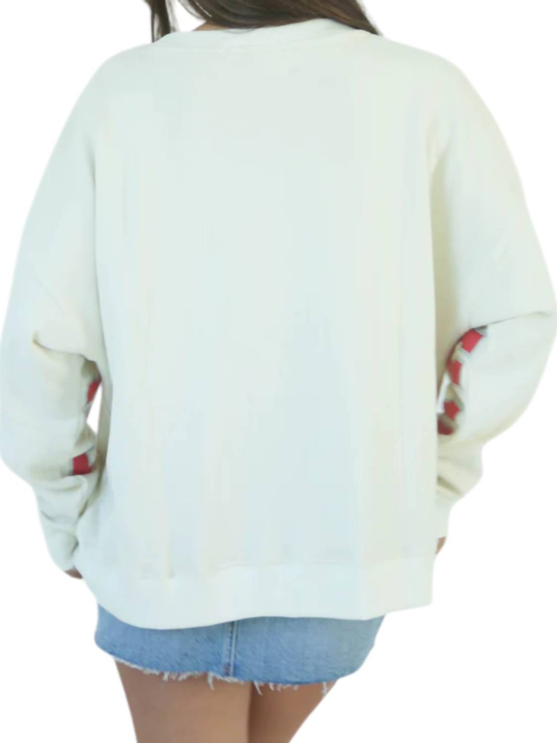 STEWART SIMMONS Classic Boxy Sweatshirt in beige - women's top - alternate view