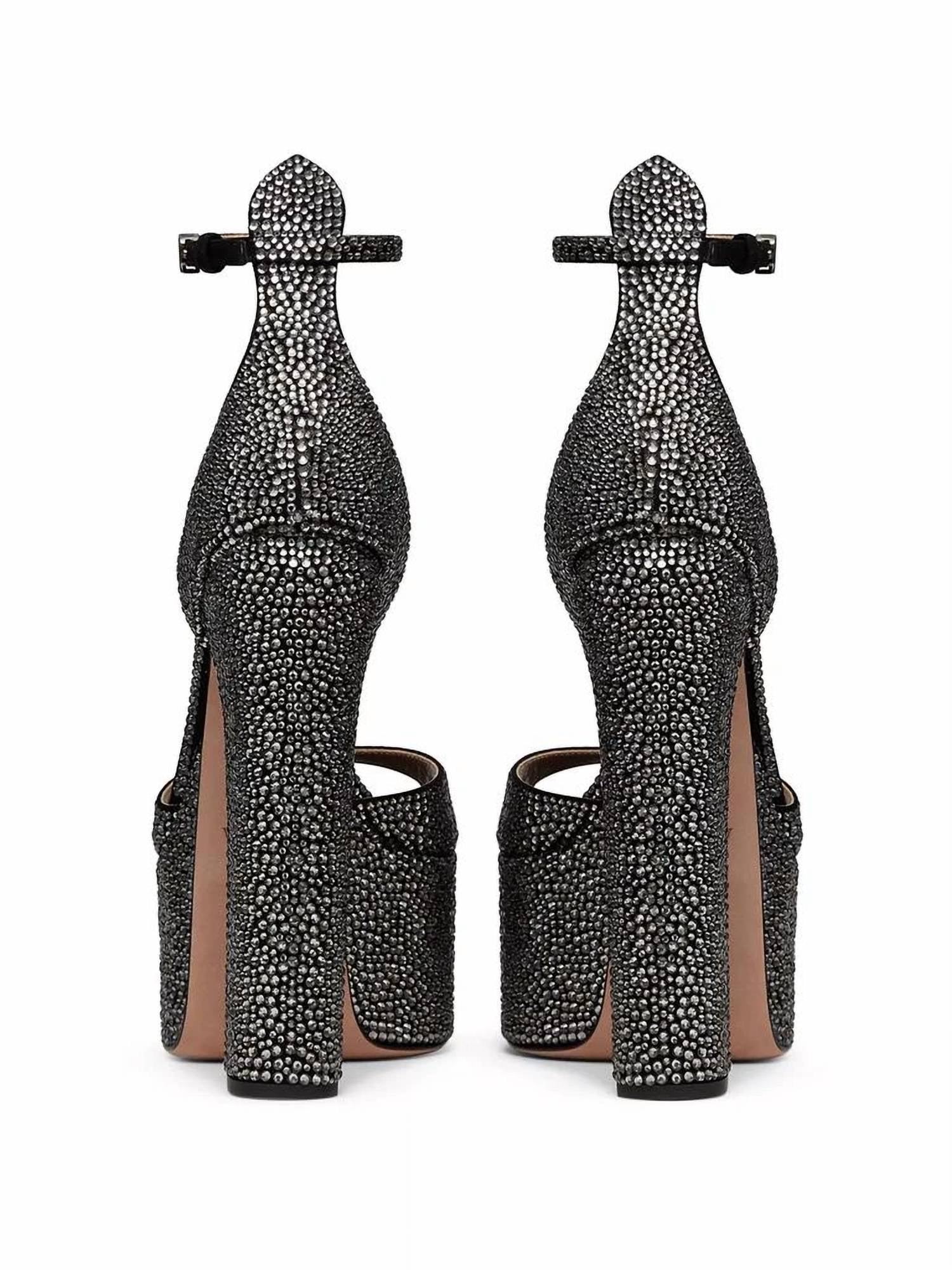Valentino Women's Tan-go Rhinestones Platform Sandals - women's heels - alternate view