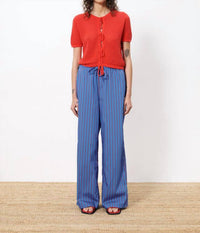 FRNCH Edeline Trouser Pant in blue red - women's pants