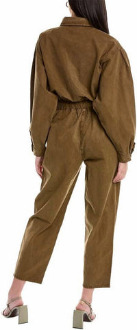 GOOD AMERICAN Good Cinched Jumpsuit in fog - women's pants - detail view