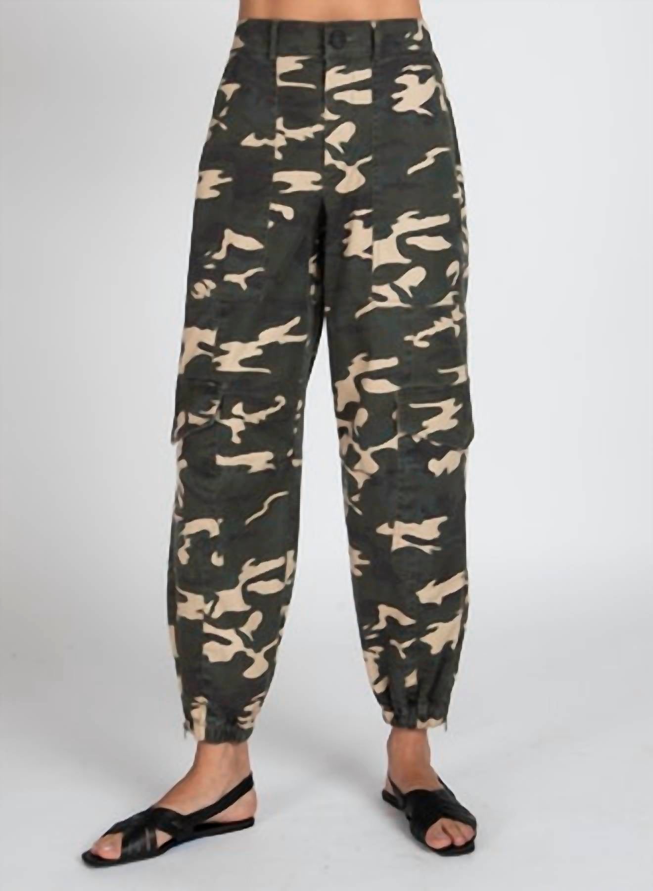 Atm - Women's Washed Cotton Twill With Print Cargo Pant