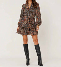 Papillon - Women's Paisley Long Sleeve Dress