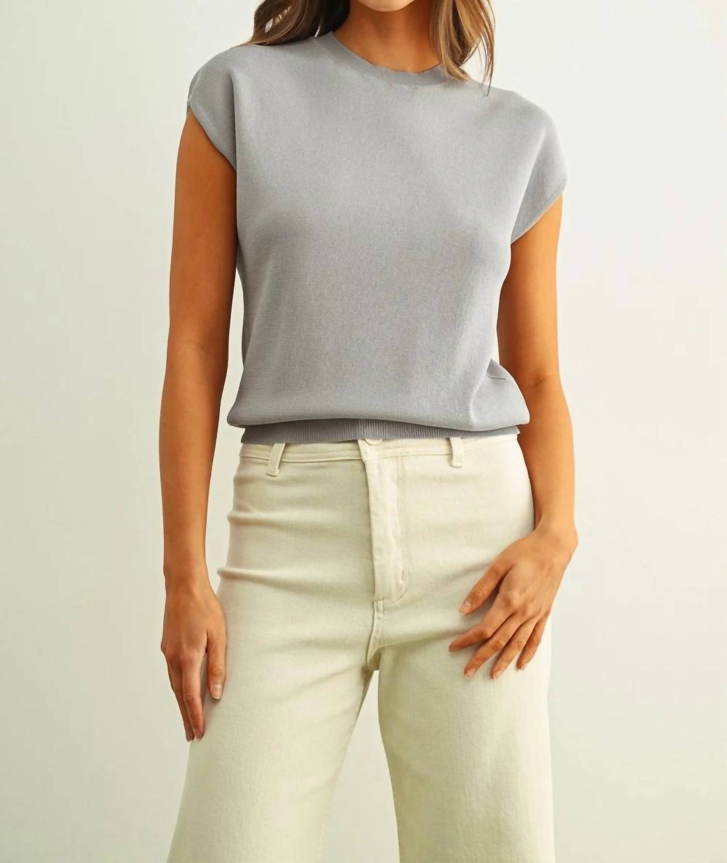 Deon - Cap Sleeve Knit Top