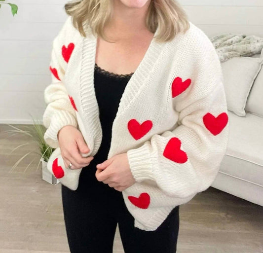 Michelle Mae - Oh My Hearts Sweater Cardigan