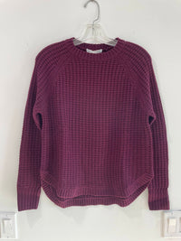 Autumn Cashmere Women's Shirtail Hem Crew Top in mulberry - women's sweater - detail view