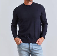 Fioroni Cashmere Duvet Cashmere Crewneck Sweater in navy - women's sweater