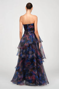 Theia - Seona Strapless Tierred Gown