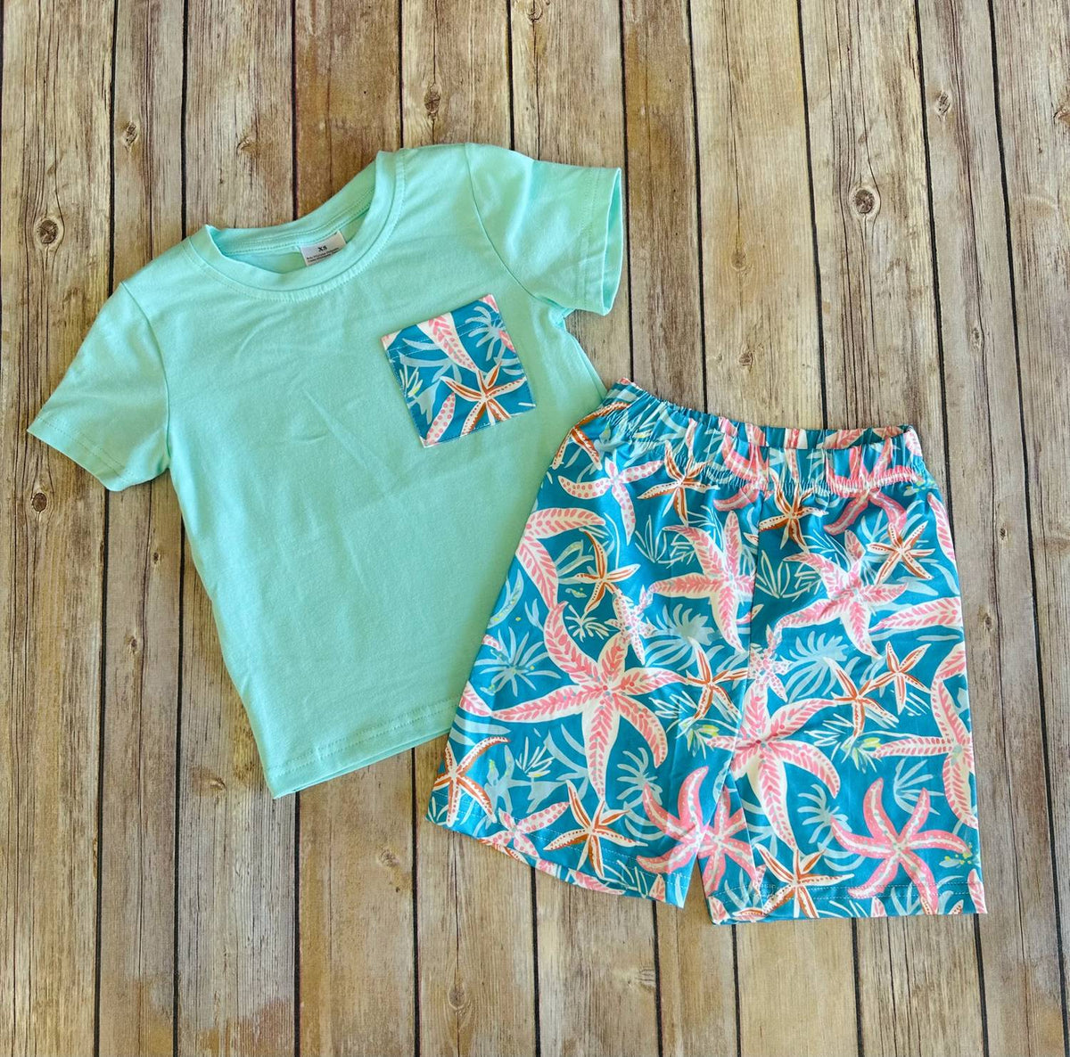 Melina & Me - Boy's Tiny Tropics Top And Shorts Set