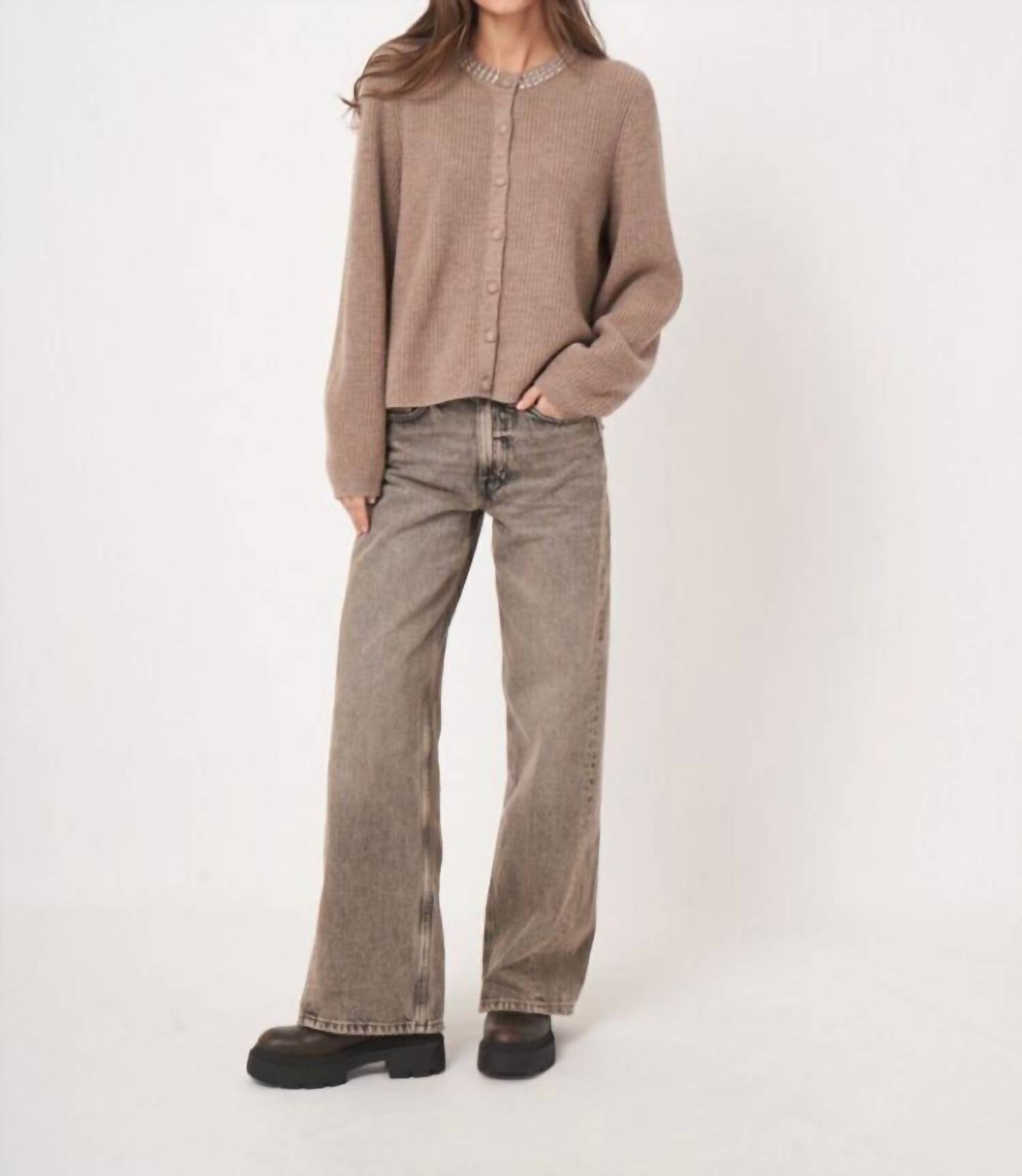 Repeat Cashmere - Boxy Fit Rib Knit Cardigan