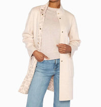 Kinross Reversible Leopard Print Coat in cameo multi - women's jacket