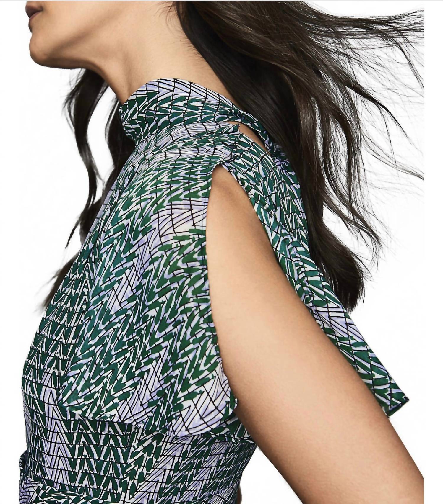 Reiss - Natalie Printed Slit Sleeve Dress