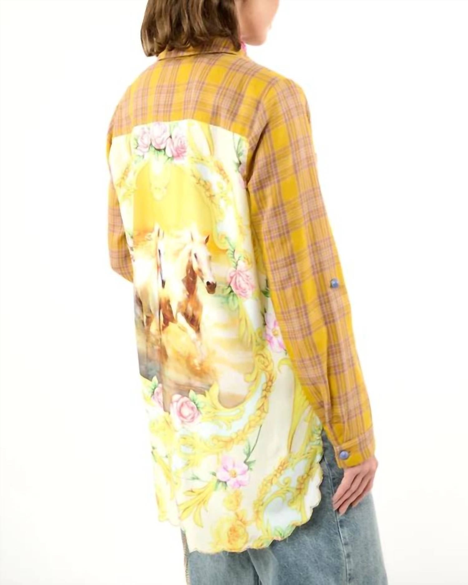 Aratta Wild Wild West Shirt in mustard ivory 1 - women's shirt - view 4