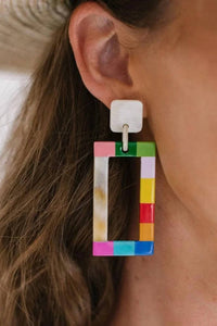 Sunshine Tienda - Women's Rainbow Colorblock Earrings