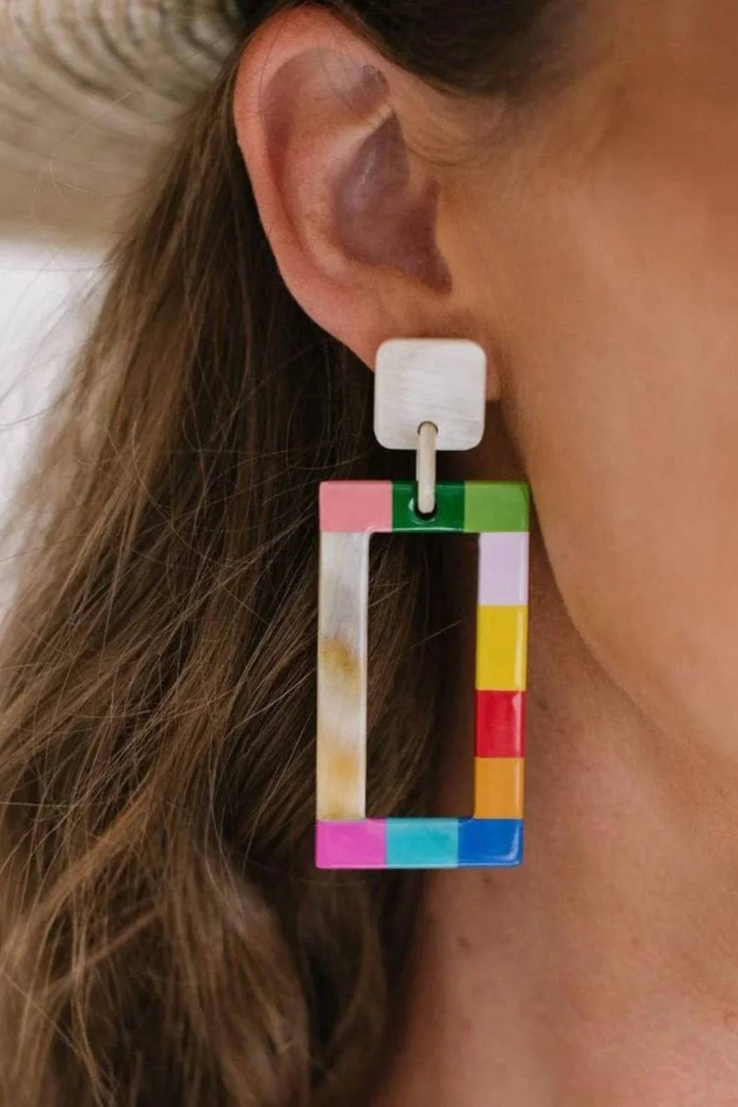 Sunshine Tienda - Women's Rainbow Colorblock Earrings