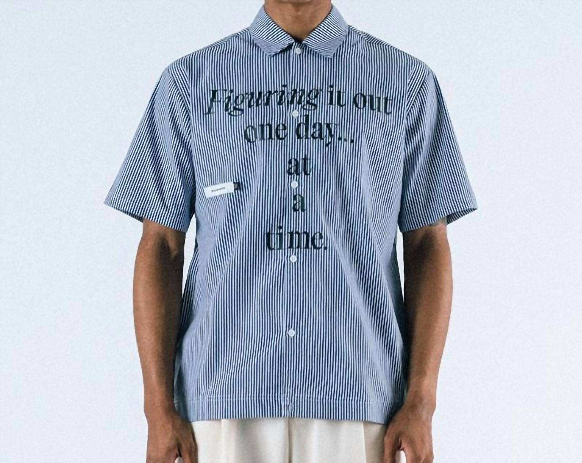 Students Golf - Reymon Short Sleeve Stripe Oxford Button-up Shirt