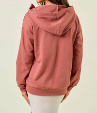 Doe And Rae - Zip Detail Hoodie With Double Snaps