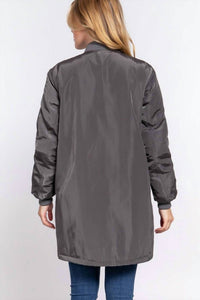 Active Basic - Long Line Bomber Jacket
