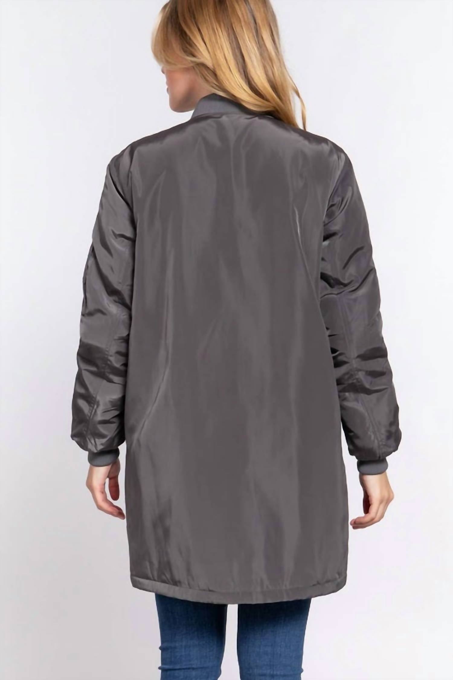 Active Basic - Long Line Bomber Jacket