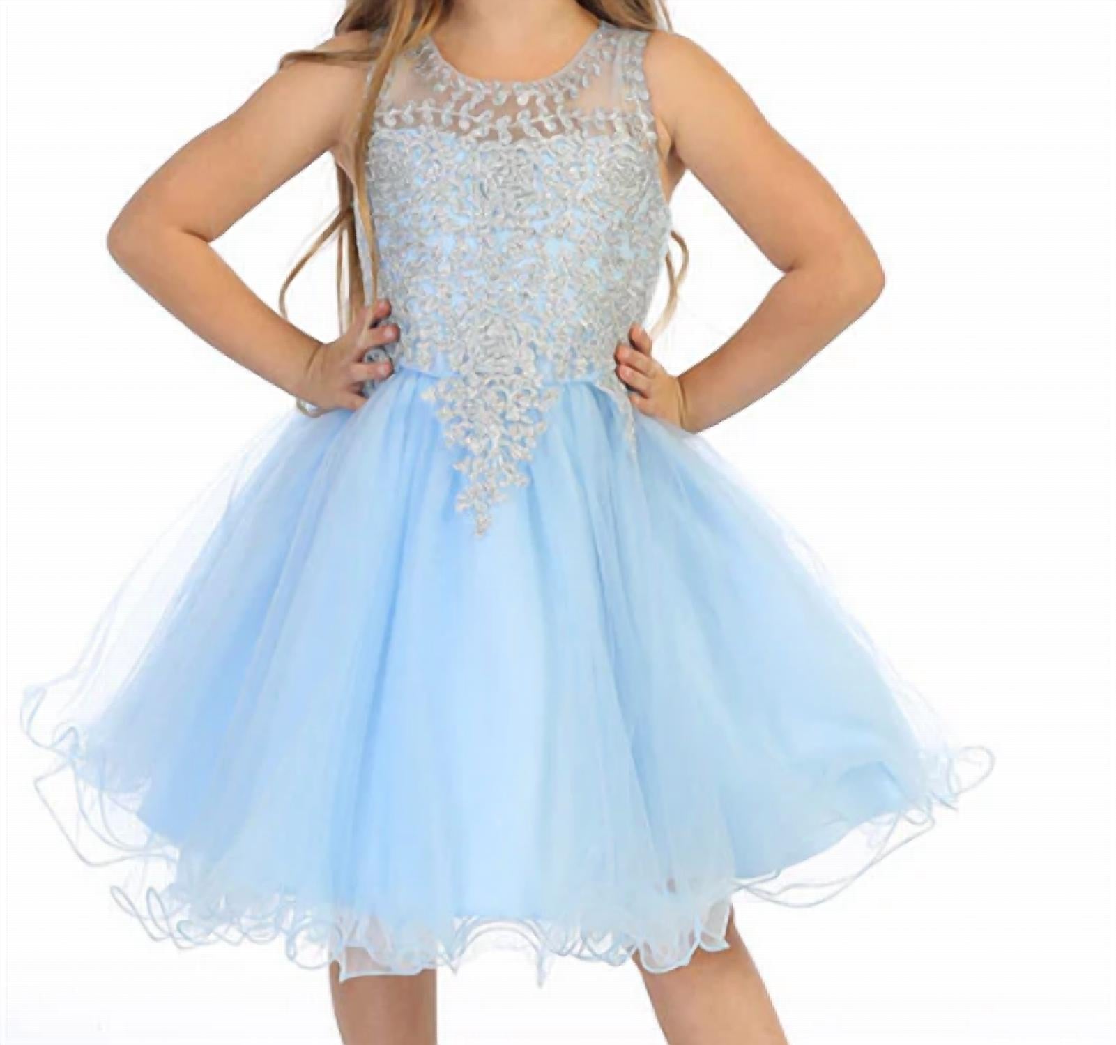 Bijan Kids - Gold Dress With Iridescent Beading