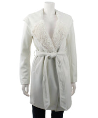 Monoreno - Hooded Shawl Collar Wrap Coat