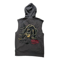 Ed Hardy - Panther Skull Fleece Zip Up Cut Off Hoodie