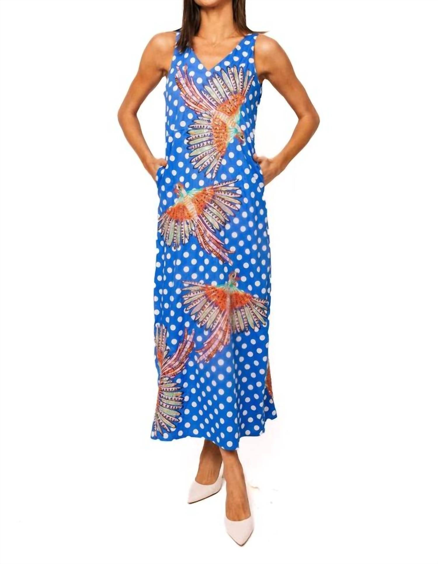 Queen Of Sparkles - Polka Dot Bird Cotton Midi Dress