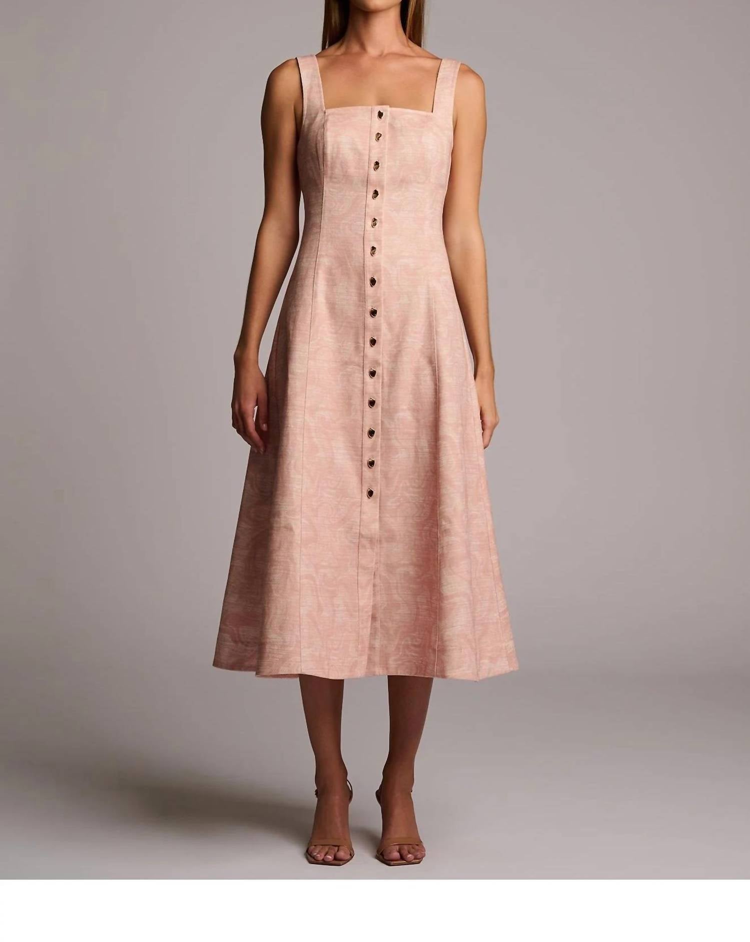 Hevron - Kya Button‑front Midi Dress Dress