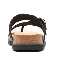 Clarks Women's Brynn Madi Flat Sandal in black leather - women's sandal - view 5