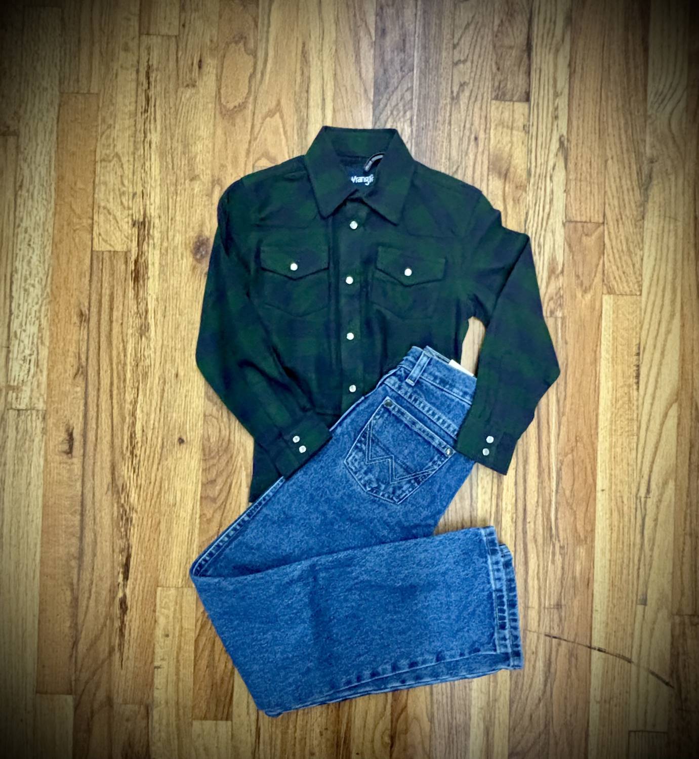 Wrangler - Boys' Cotton Plaid Button Down