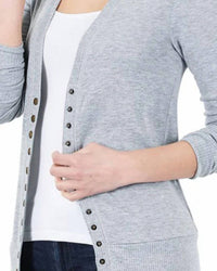 Zenana - Snap Full Sleeve Cardigan